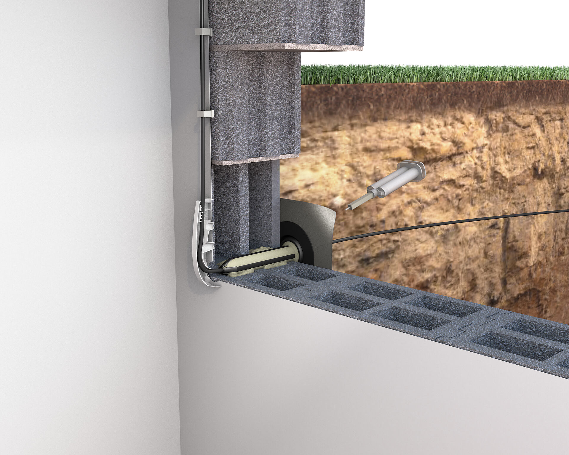 Hauff Elektrokabel-Durchführung für Gebäude mit oder ohne Keller - EKD 25